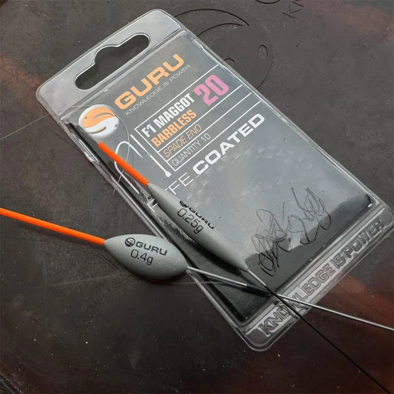 Guru F1 Maggot Barbless Spade End Hooks